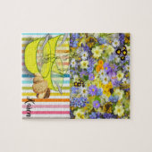 Floral Stripe Soup Jigzaag Puzzle Daisy Legpuzzel (Horizontaal)