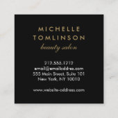  Floral Striped Beauty Salon Vierkante Visitekaartje (Achterkant)
