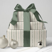 Floral Striped Cream, Blauw en Groen Cadeaupapier
