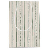 Floral Striped Cream, Blauw en Groen Medium Cadeauzakje (Voorkant)