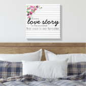 Floral Striped Love Story Canvas Print (Insitu (Slaapkamer))