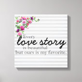 Floral Striped Love Story Canvas Print (Voorkant)