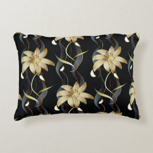 Floral Striped Luxury: 3D . Accent Kussen