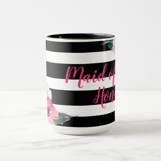 Floral Striped Maid of Honor Mok (Midden)