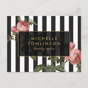  Floral Striped Salon Briefkaart