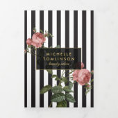  Floral Striped Salon Brochure Drieluik Kaart (Cover)