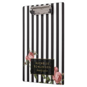  Floral Striped Salon gepersonaliseerd Klembord (Links)