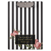  Floral Striped Salon gepersonaliseerd Klembord (Voorkant)