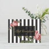  "Floral Striped Salon Gift Certificate" (Staand voorkant)