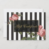 "Floral Striped Salon Gift Certificate" (Voorkant)
