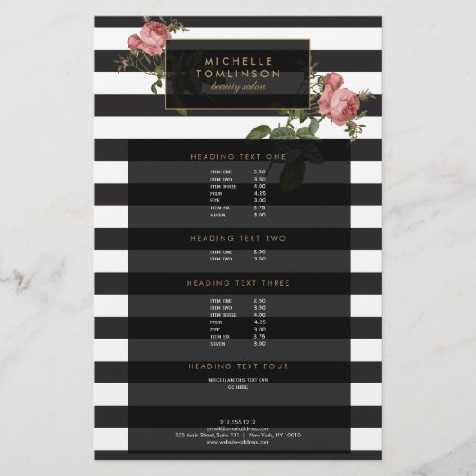  Floral Striped Salon II Flyer (Voorkant)