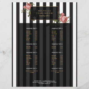  "Floral Striped Salon Large Flyer" Flyer