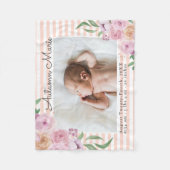 Floral Striped Stats Baby Blanket Fleece Deken (Voorkant)