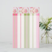 Floral Stripes briefpapier (Staand voorkant)