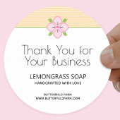 Floral Stripes Business Bedankt Ronde Sticker