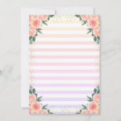 Floral Stripes Confetti Eerste Heilige Communie Kaart (Achterkant)