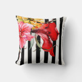 Floral Stripes - Flora Botanica | zwart-wit Kussen (Voorkant)