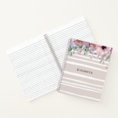 Floral & Stripes Gepersonaliseerd Notitieboek (Binnen)