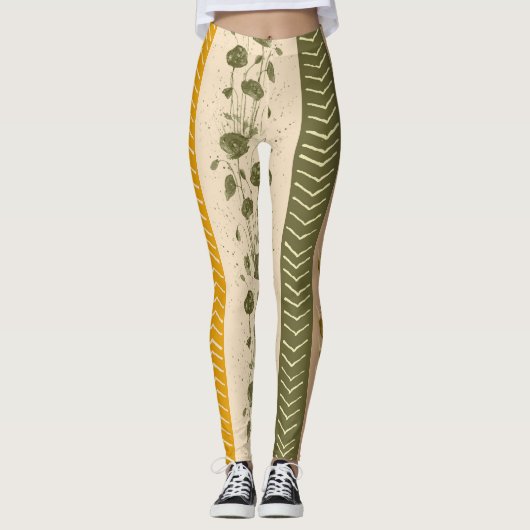 Floral Stripes Leggings (Voorkant)