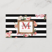  Floral Stripes Makeup kunstenaar Beauty Salon Visitekaartje (Voorkant)