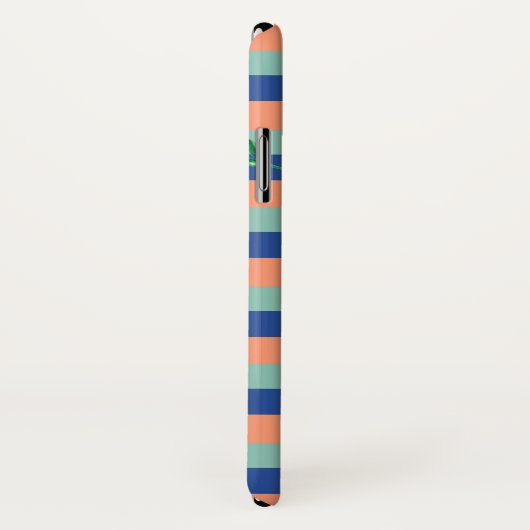 Floral Stripes Monogram iPhone Case (Achterkant / rechts)