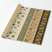 Floral Stripes Paper Cadeaupapier (Uitgerold)