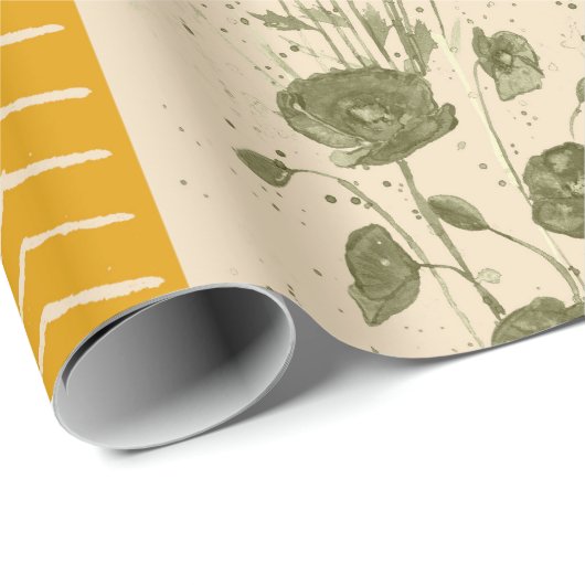 Floral Stripes Paper Cadeaupapier (Rol Hoek)