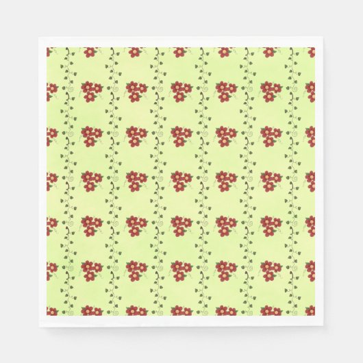 Floral Stripes Paper Napkins Servet (Voorkant)