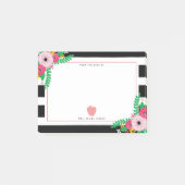 Floral Stripes Pink Apple leraar Post-it® Notes (Voorkant)