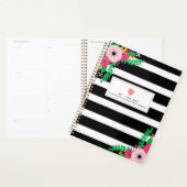 Floral Stripes Pink Apple Teacher Planner (Display)