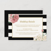 Floral Stripes Wedding Enclosure-kaarten Informatiekaartje (Voorkant / Achterkant)
