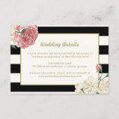Floral Stripes Wedding Enclosure-kaarten Informatiekaartje (Voorkant)