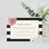 Floral Stripes Wedding Enclosure-kaarten Informatiekaartje (Staand voorkant)