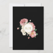 Floral Stripes Wedding Invitations Kaart (Achterkant)