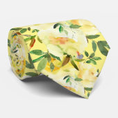 Floral Stropdas gele rozen flessenbloem (Opgerold)