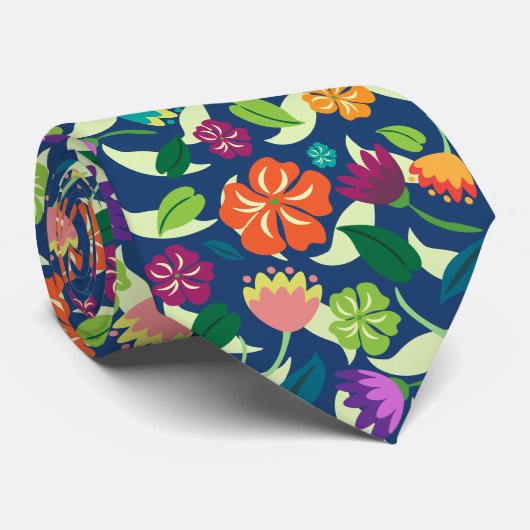 Floral-Stropdas Stropdas (Opgerold)