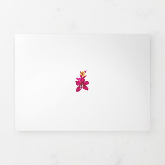 Floral Style, ArtyClick Crimson, Light Gold Drieluik Kaart (Cover)