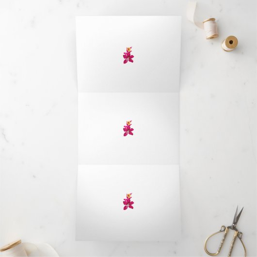 Floral Style, ArtyClick Crimson, Light Gold Drieluik Kaart (Binnen)