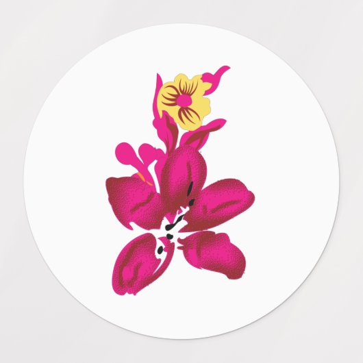 Floral Style, ArtyClick Crimson, Light Gold Labels (Design 1)