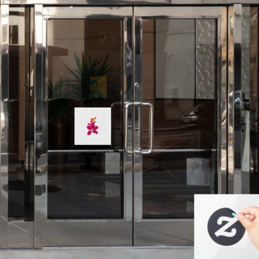 Floral Style, ArtyClick Crimson, Light Gold Raamsticker (Kantoordeur)