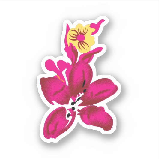 Floral Style, ArtyClick Crimson, Light Gold Sticker (Voorkant)