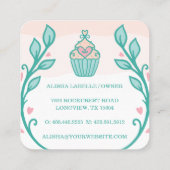 Floral Style Bakery Cupcake Logo Blush Pink Ombre Vierkante Visitekaartje (Achterkant)
