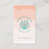 Floral Style Bakery Cupcake Logo Blush Pink Ombre Visitekaartje (Voorkant)