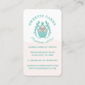 Floral Style Bakery Cupcake Logo Blush Pink Ombre Visitekaartje (Achterkant)