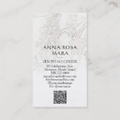 *~* Floral Subtle Flowers Neutral QR Logo Photo Bu Visitekaartje (Achterkant)