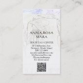 *~* Floral Subtle Flowers Neutral QR Photo Logo Bu Visitekaartje (Achterkant)