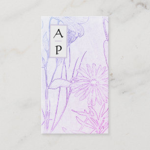 *~* Floral Subtle Flowers Neutral QR Photo Logo Bu Visitekaartje