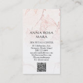 *~* Floral Subtle Flowers Roos Kleur QR Logo Foto Visitekaartje (Achterkant)