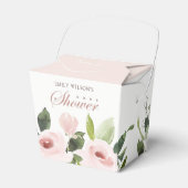 FLORAL SUBTLE SOFT BLUSH PINK ROSE BABY SHOWER BEDANKDOOSJES (Voorkant Zijde)
