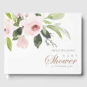FLORAL SUBTLE SOFT BLUSH PINK ROSE BABY SHOWER GASTENBOEK (Voorkant)